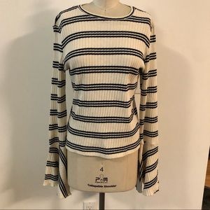 Zara stripe with bell sleeve top